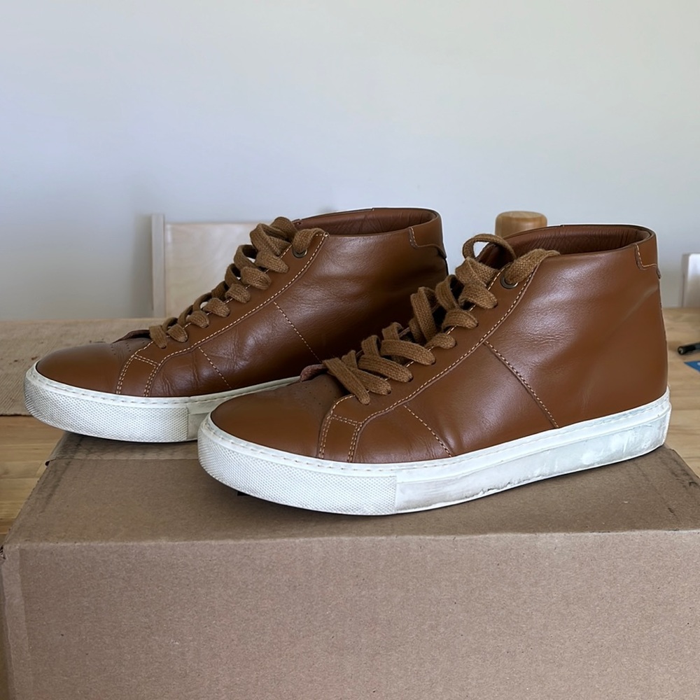 Greats / Made in Italy / Brown Leather mens high top / US M 9.5 / EU 42.5